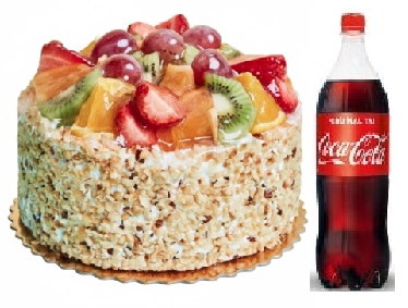 4-6 Kişilik Özel Günler İçin Meyveli Pasta ve Kola Seti
